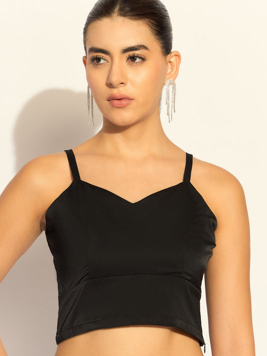 XAYWEAR Black Strappy Crop Top for Stylish Outfits