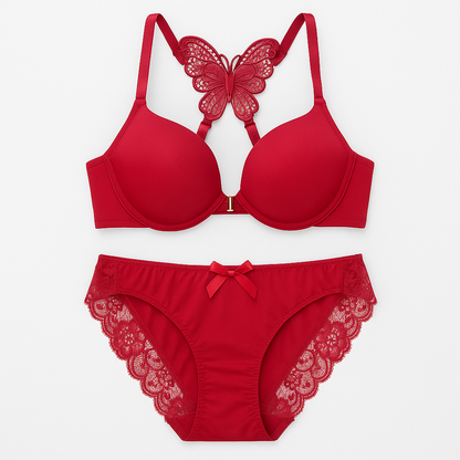 XAYWEAR Double Padded Butterfly Bra Panty Set