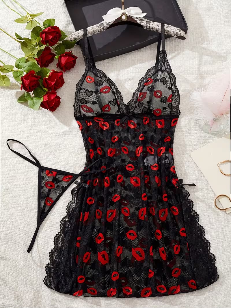 XAYWEAR Women's Stretchable Kiss Babydoll Nighty