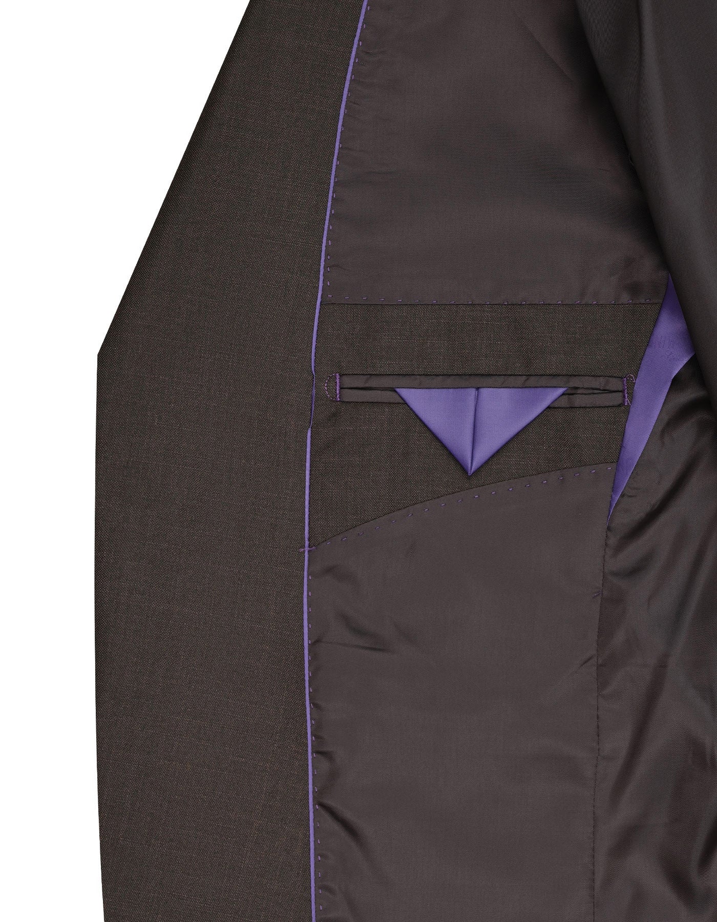 Interior view of XAYWEAR Suit for Men showcasing pocket details and luxurious lining