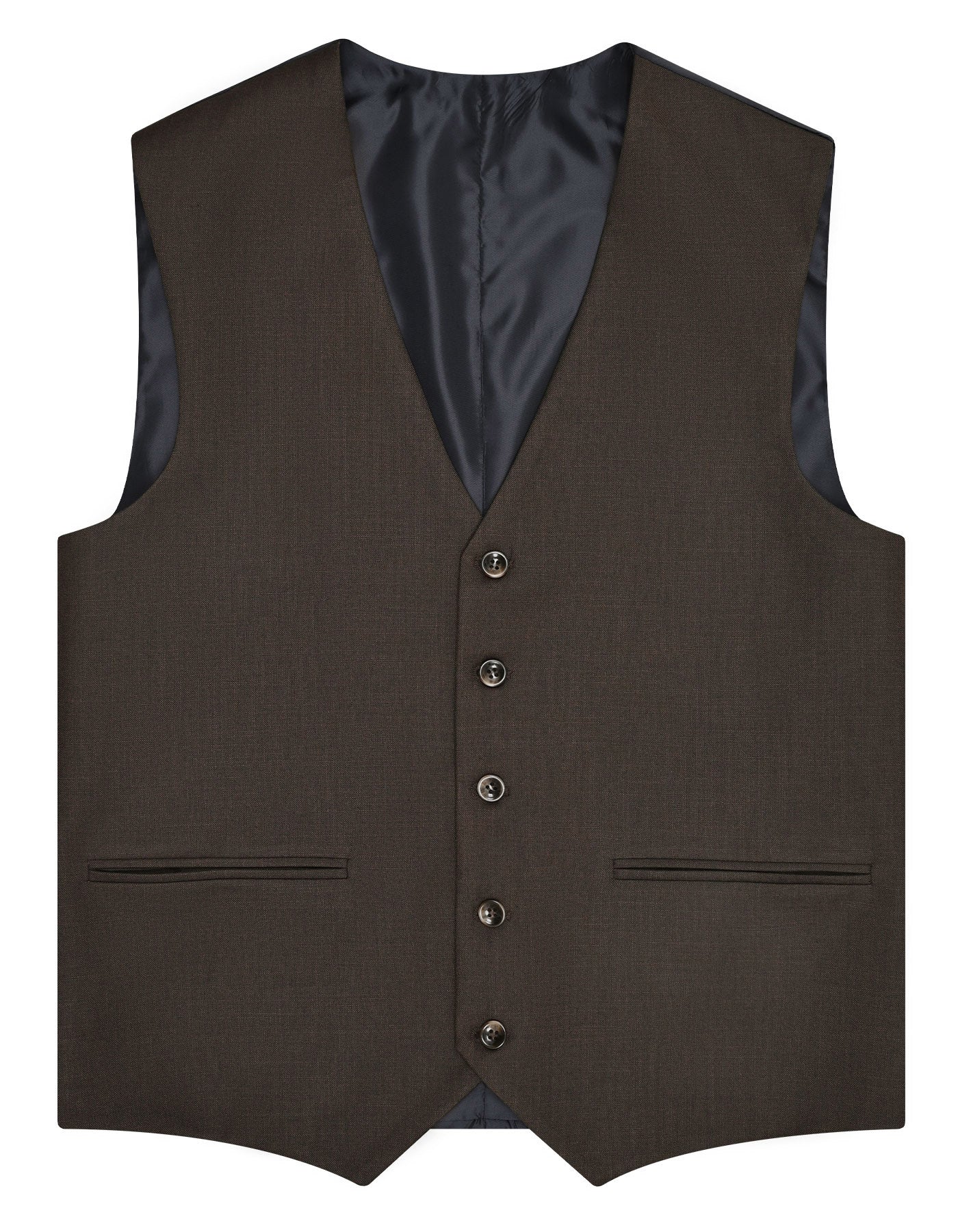 XAYWEAR Stylish Brown Suit for Men with Six Buttons and Sleek V-Neck Design