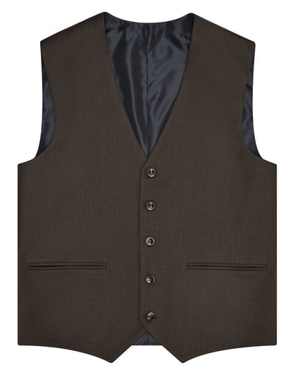 XAYWEAR Stylish Brown Suit for Men with Six Buttons and Sleek V-Neck Design