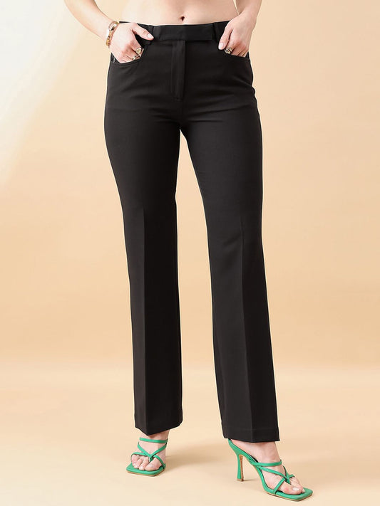 XAYWEAR trendy black flared pants designed for a modern and stylish look