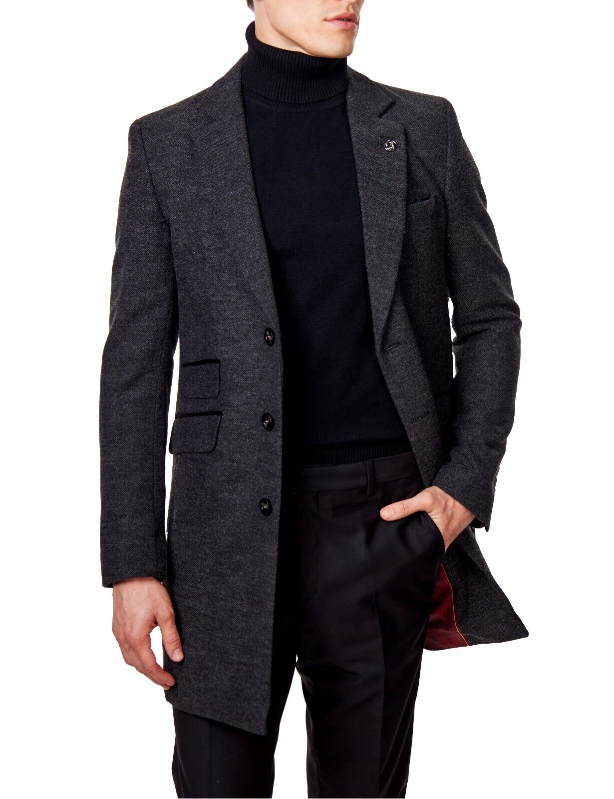 XAYWEAR Tweed Blazer for Business Wear in Dark Gray, Stylish and Tailored Fit