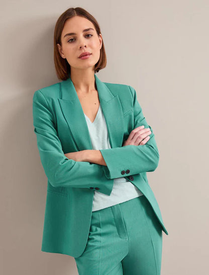 XAYWEAR green blazer for women formal wear with tailored fit and classic lapel collar