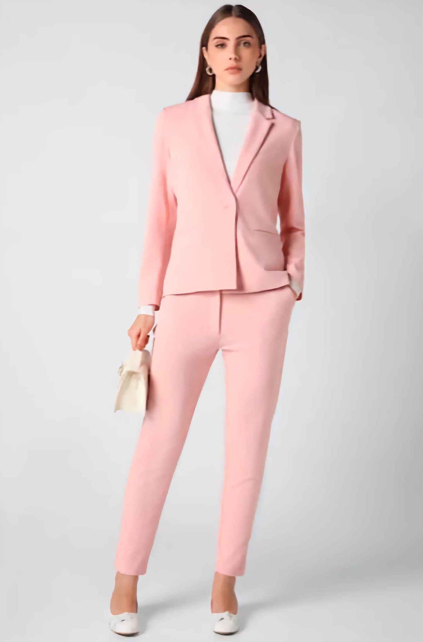XAYWEAR pink suit for women formal wear featuring tailored blazer and matching slim pants